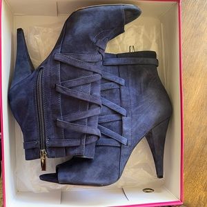 Navy Haze Vince Camuto suede heel bootie